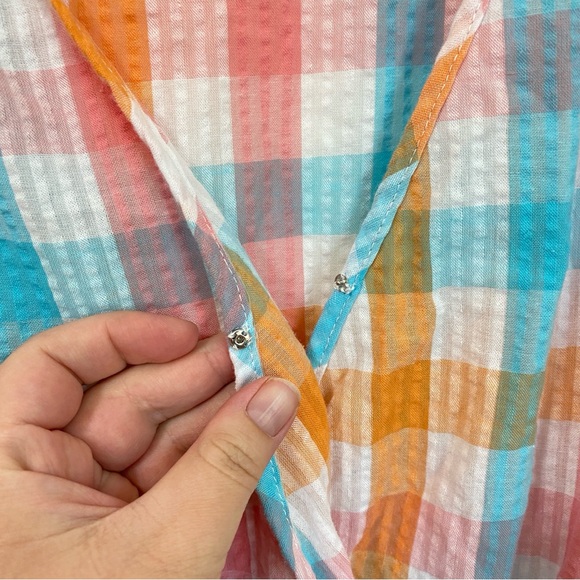 Croft & Barrow Multicolor Plaid Midi Dress 1X - Picture 4 of 8